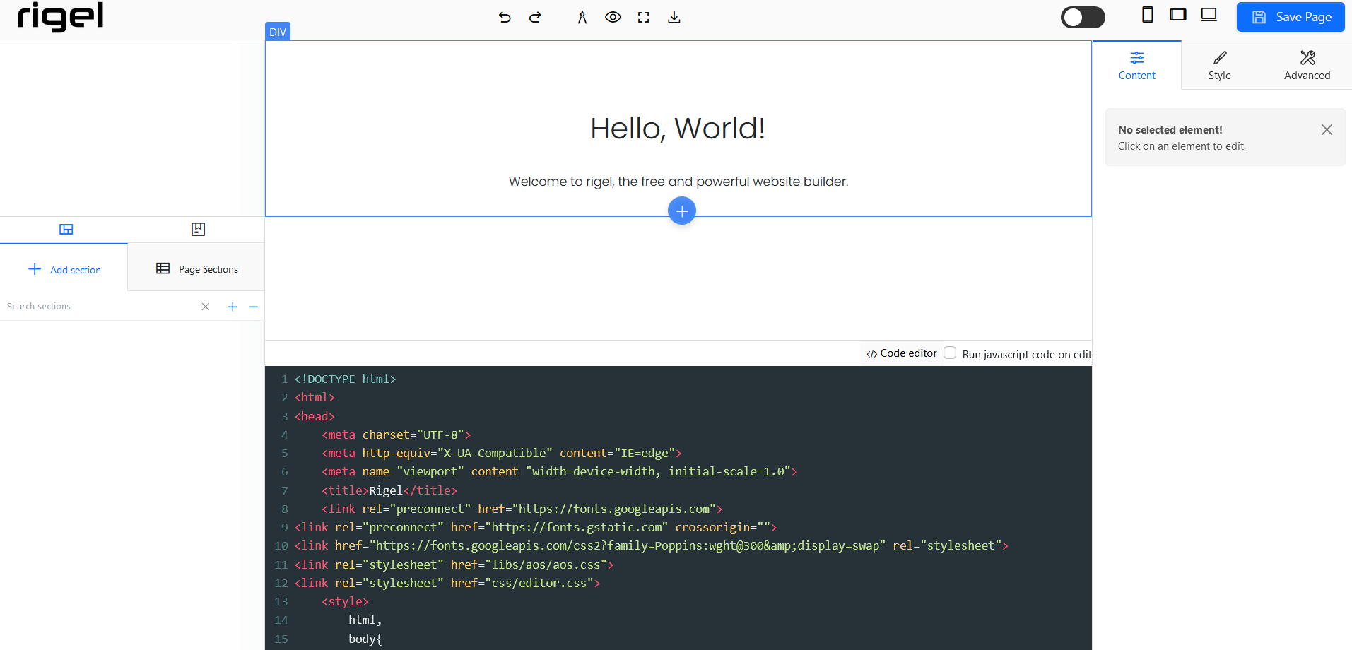 Open Source Website Builder - Rigel - by ScribbleX